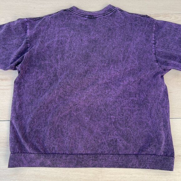 Vintage 90s Nevada City California Purple Acid Wash Gold Embroidered T-Shirt XL - Picture 2 of 15